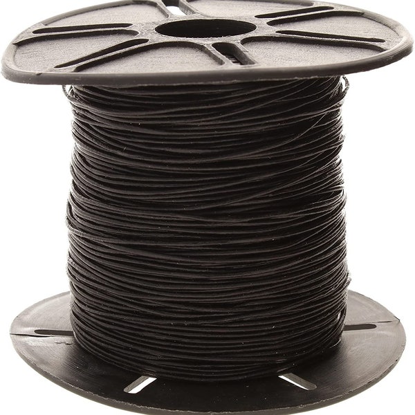 The Beadsmith Cordón de cuero – negro – bobina de 0.5 mm – 91.44 metros – Tanga de cuero indio ideal para trenzar, abalorios, collares,...