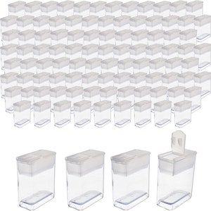 The Beadsmith Clear Plastic Boxes - Rectangle with a Flip Top Cap - 7/16” x 1” x 1-1/4” - Use for Beads, Home and Office Storage- Bag of 100