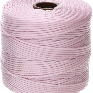 The Beadsmith S-Lon Bead Cord – .5 mm Twisted Nylon Cord for Stringing, Blush Color, TEX210, 77 Yard Spool
