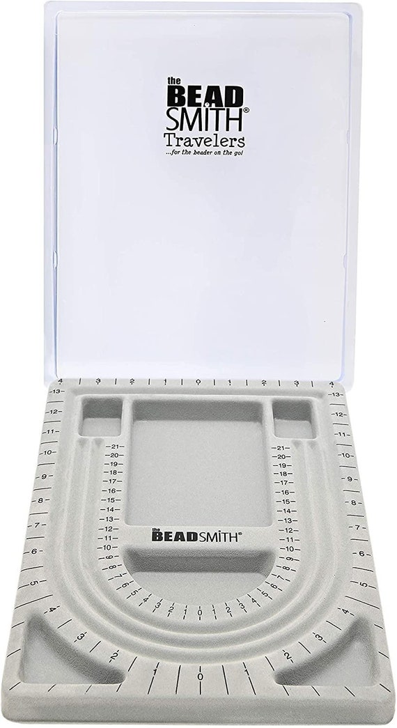 The Beadsmith Bead Design Beading Board Gray Flock With Lid 9x13 Inches, 1  Board