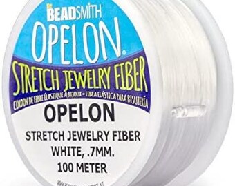 Best Stretch Cord for Bead Bracelets Opelon 0.7mm White or Black