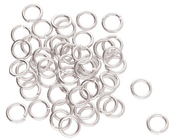 The Beadsmith Basic Elements Open Jump Rings– 5mm Silver Plated, 0.67mm(22 Gauge)Wire Thickness, 50pcs– Findings for Making Body Jewelry etc