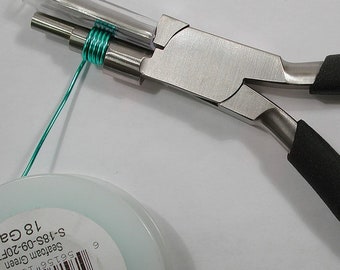 The Beadsmith Big Wrapper Pliers U2013 Multi-Step Wrapping Tool 13 16 20mm Barrels 7 Inches Long 1 25 Stainless Steel Jaws Cushioned Grips Use Shape Rings Make