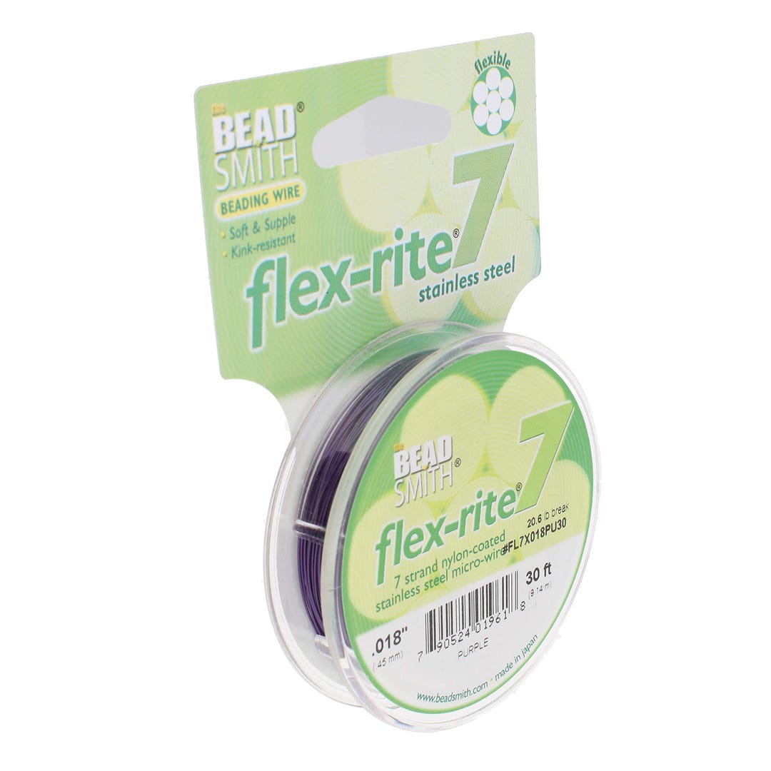 BeadSmith Flex Rite Schmuckdraht – 7-strängiger Tiger Tail, 30 Fuß, Nylonbeschichtet, Perfekt Zum Perlenauffädeln
