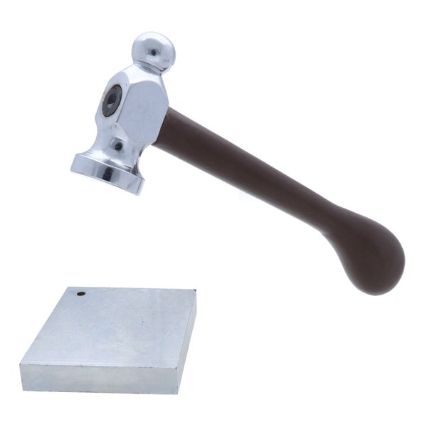 The Beadsmith Chasing Hammer & Bench Block– Wire Elements 2 Sided Hammer, Steel Block w/ Hole f/ Riveting/Bending– Tool f/Jewelry Making etc