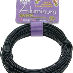 The Beadsmith 18-Gauge Anodized Petite Cut Aluminum Wire for Jewelry Making, 39 Feet / 13 Yard Spool (Copper Color)