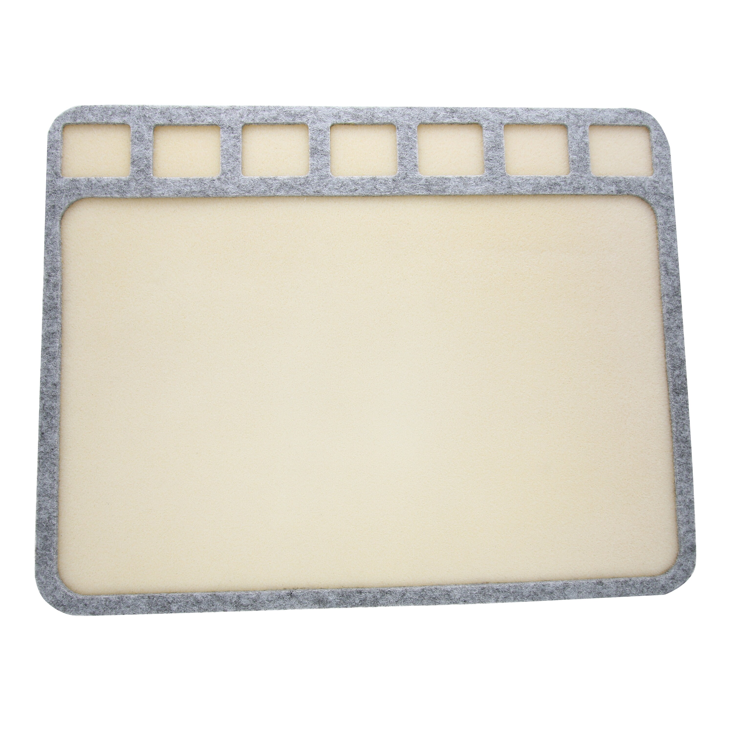 The Beadsmith Seed Bead Treasure Mat– 14” x 11” Soft Surface, 7 Compartments, Raised Border– Perfect for Seed Bead Projects & Jewelry Making