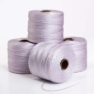 The Beadsmith S-Lon Bead Cord – .5 mm Twisted Nylon Cord for Stringing, 4 Spools, Lavender Color, TEX210, 77 Yards per Spool