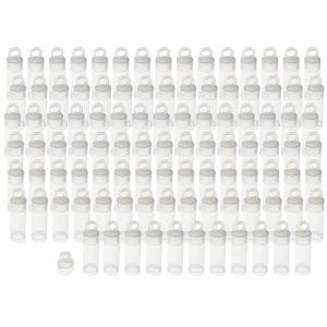 The Beadsmith Clear Plastic Tubes - 1.5-Inch-Long Round Tubes, 9/16 Inches in Diameter - Friction Hanging Caps - Bag of 100