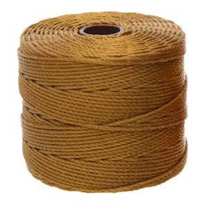 The Beadsmith S-Lon Bead Cord – .5 mm Twisted Nylon Cord for Stringing, Antique Gold Color, TEX210, 77 Yard Spool