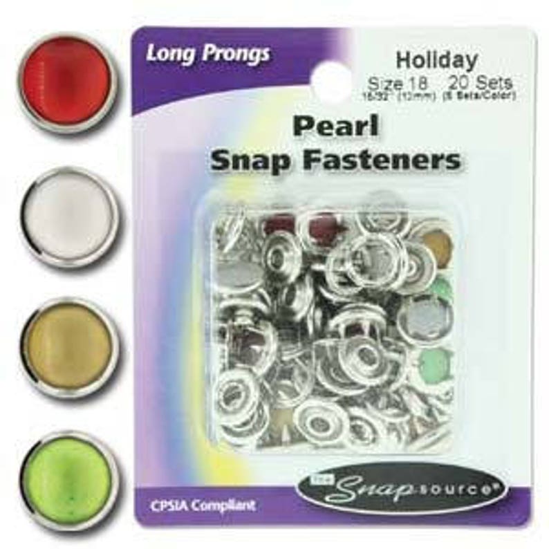 Snap Size 18 Fasteners Capped Prong Pearl Mix Holiday Colors Etsy