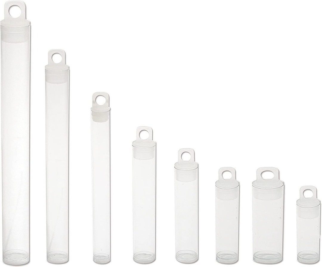 The Beadsmith Tube Plastic RND W/hang Cap 1.5 X 9/16 100/BG - Etsy