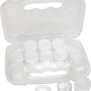 The Beadsmith Personality Case - Clear Storage Organizer Box, 8 x 8.5 x 1.75 inches - Includes 12 Small Containers with lids
