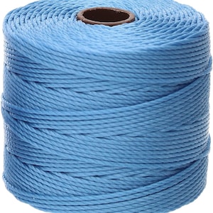 The Beadsmith S-Lon Bead Cord – .5 mm Twisted Nylon Cord for Stringing, Carolina Blue Color, TEX210, 77 Yard Spool