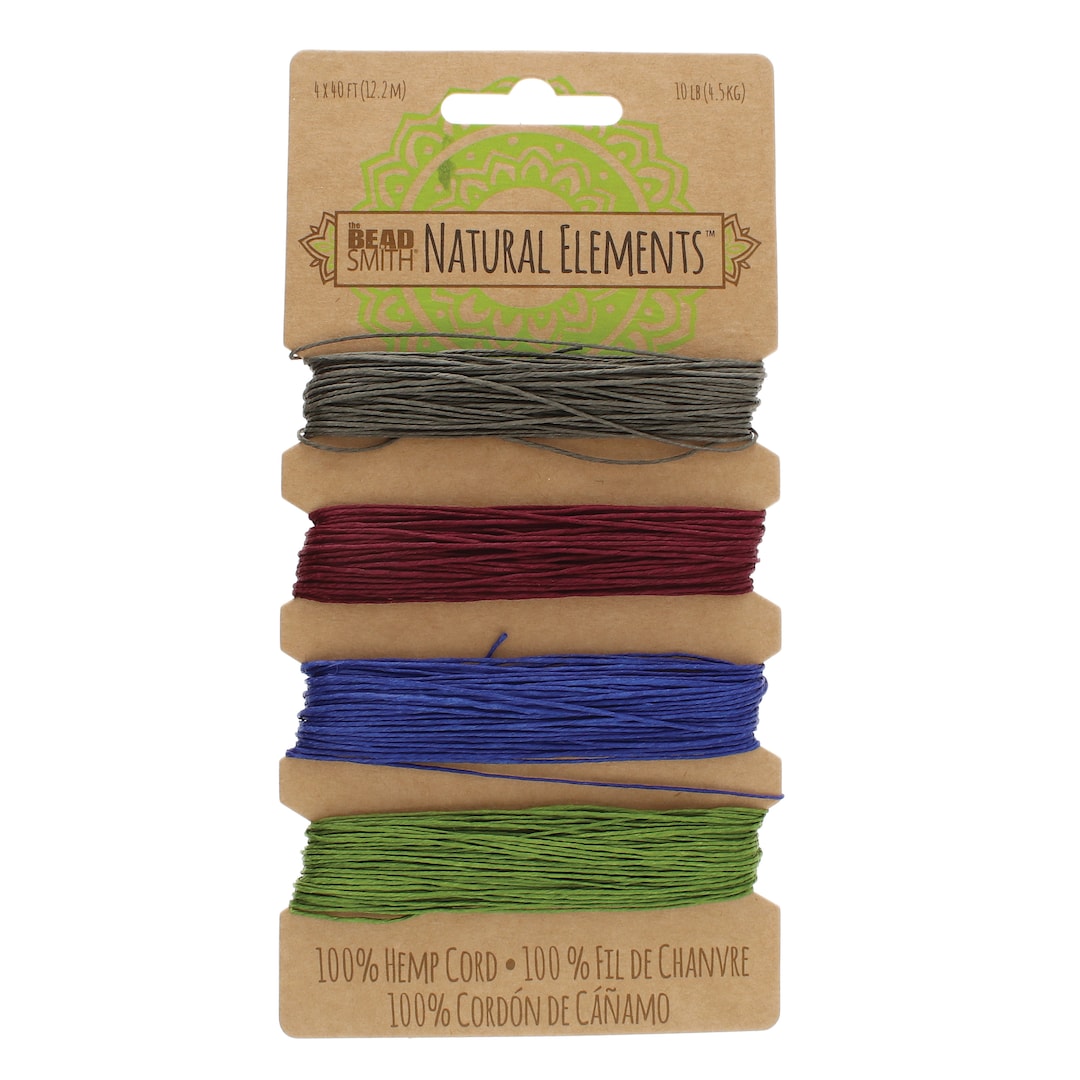 The Beadsmith 100 Hemp Cord Dark Colors .55mm, 40 Foot Spool, 10LB