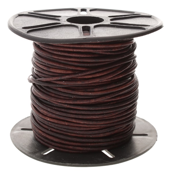 The Beadsmith Leather Cord– Dyed Antique Brown– 1.5mm Spool– 25 Yards/22.86 Meters– Indian Leather Thong Ideal for Braiding, Beading