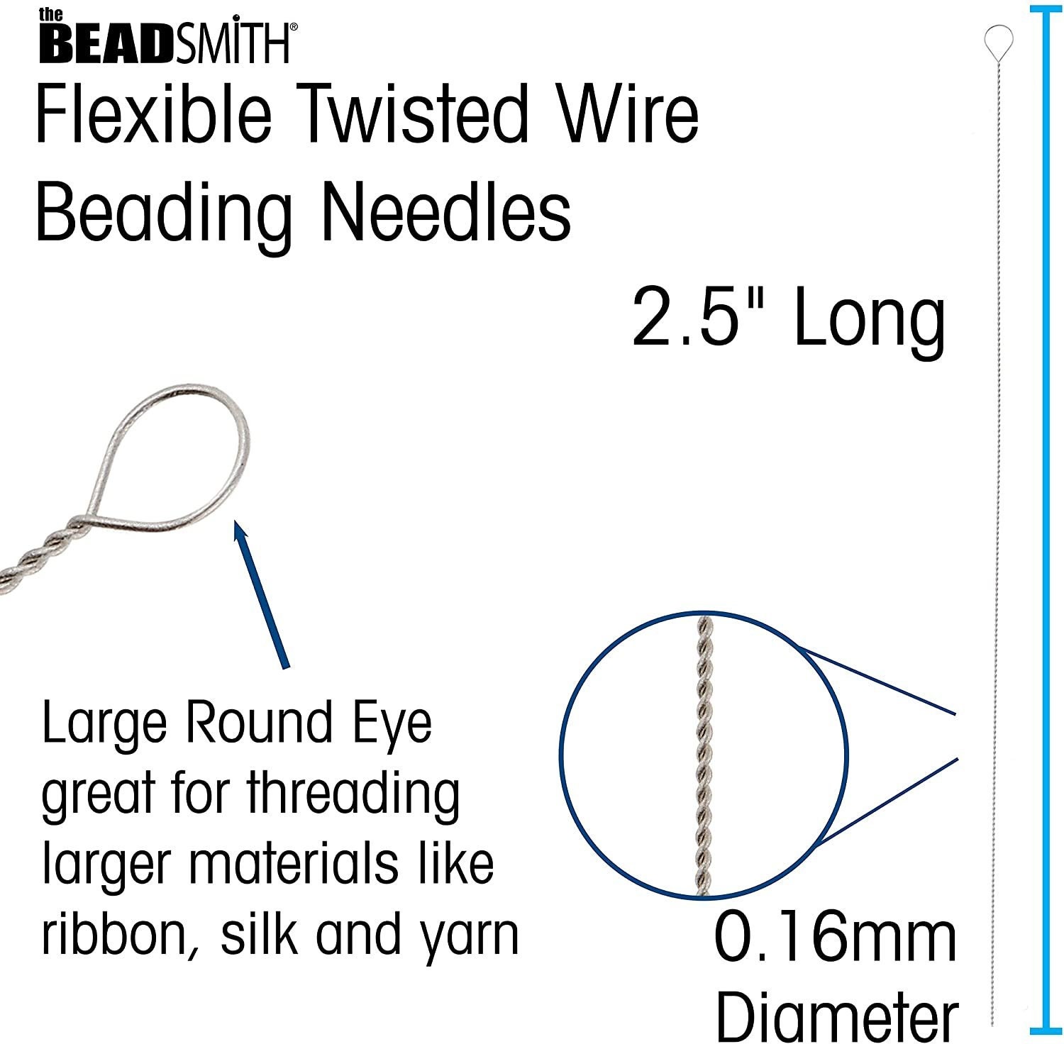 The Beadsmith Beading Needles Medium Flexible Twisted (50 pcs
