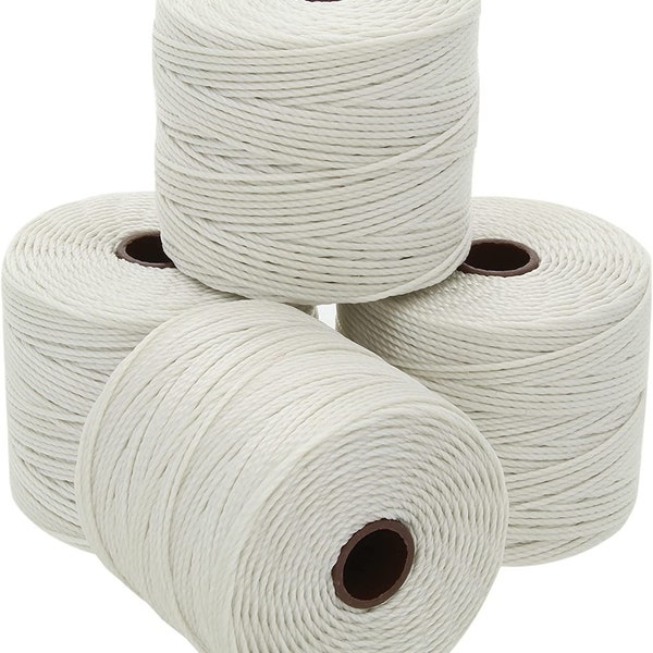 The Beadsmith S-Lon #18 Cord - Cream Color - Tube of 4 spools - 77 Yards - Ideal for Stringing Beading Crochet and Micro-Macrame Jewelry-...