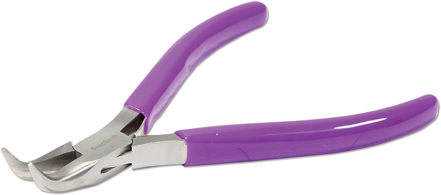 Super Slim Purple Bent Chain Nose Pliers W/spring (115mm