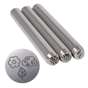 The Beadsmith Steel Design Stamps - Jewelry Stamping Tools, Nature Design, 3-Piece Set, 3.125 Inches w/ 5 mm Base