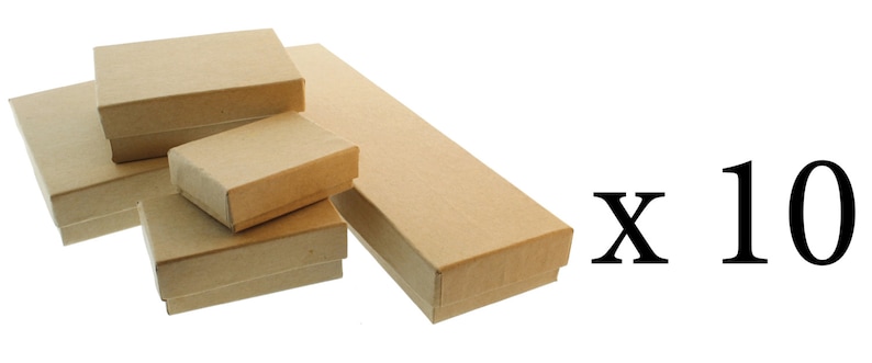 Square L S M 50 pack of different sizes Kraft Gift Boxes XS Necklace Long