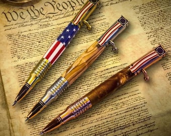 United States of America 250th - We The People Bolt Action Pen - Karelian Birch, Betsy Ross Clip