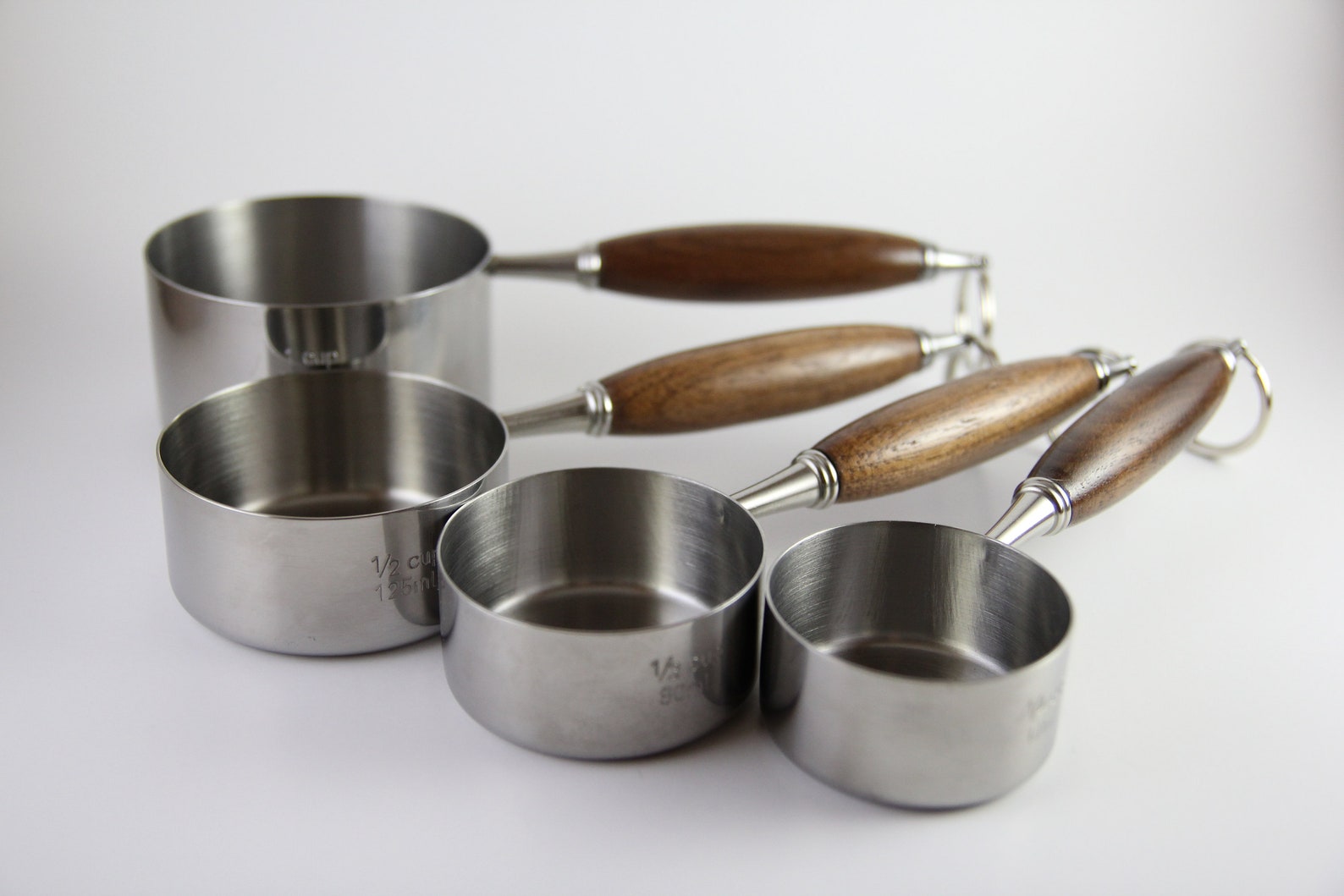 Hand Made Wood Measuring Cup Set in 14 - Black Walnut