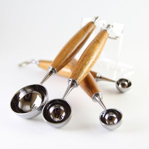Hand Made Wood Measuring Spoons Set - Mahogany