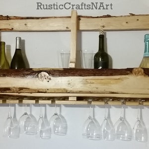Reclaimed Wood Wine Rack Home Decor Barn Wood Log Cabin Wine Storage  recycled