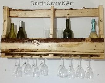 Reclaimed Hout wijn Rack Home Decor schuur hout Log Cabin wijn opslag gerecycled