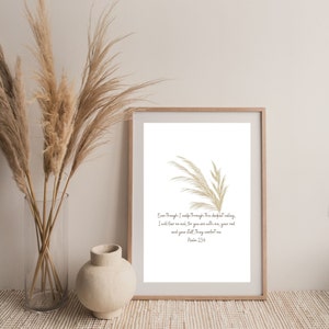 Even though I walk through the darkest valley./Christian / Bible / Wall art Décor/Gift/ Bible quote Verse Print/ Scripture