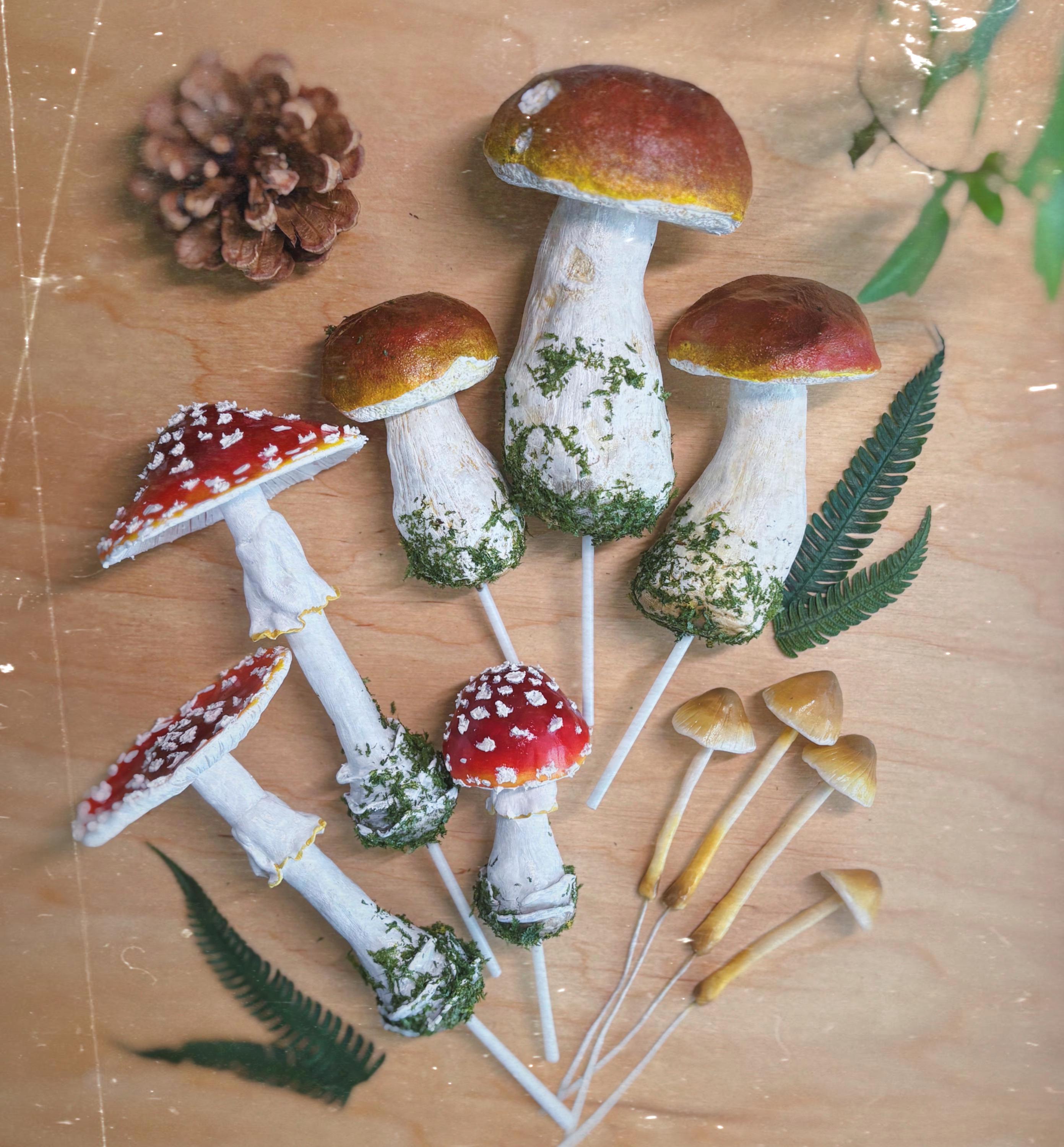 ミニチュアポリマーキノコ毒キノコ装飾植物テラリウムリアルなキノコ