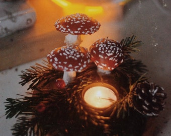 Zestaw 3 grzyby muchomory - dekoracja dla roślin terrarium