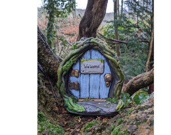 Enchanting Fairy Door Sculpture,  Suitable for faeries and other woodland characters, unique handmade freestanding fantasy door.
