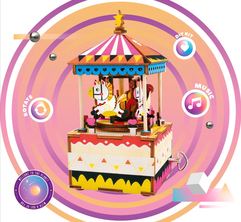 Diy Box Merry Go Round Hand Crank Image 0
