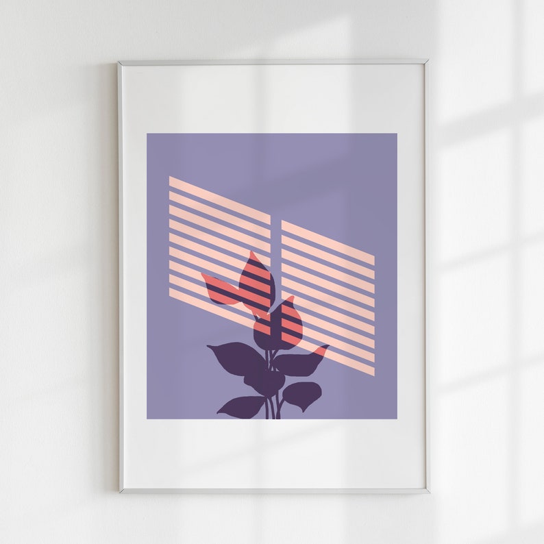 A2 / A5 Art Print '6pm Light' Digital Print Wall Decor Art Hanging House Plant Light and Shadow Interior Gift for Her Him A2