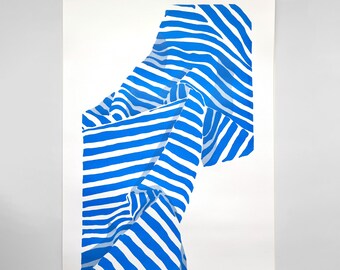 Greek Summer in Blue | Original Limited Edition Screen Print A2