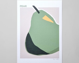 Pear Art Print | Wall Hanging Home Decor Gift for Her Him