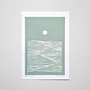 Limited Edition A3 / A5 Art Print 'Green Waves' | Home & Living Decor Wall Art Hanging Gift for Her Him