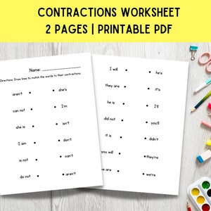 Contractions Worksheet: Homeschool Printable (PDF Download)