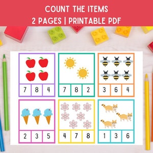 Preschool Counting - Pre-k Curriculum Worksheets- Printable Preschool Activities - Homeschool Worksheets - Preschool Math