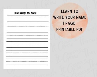 Hoja de trabajo para practicar la escritura de nombres en preescolar (PDF)