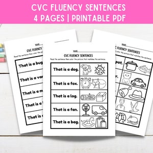 Kindergarten Curriculum - Reading CVC Words - Phonics Worksheets - Homeschooling Printables - Begin to Read - Sight Words
