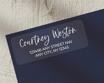 White Ink Printed Return Address Labels | Custom | Clear Labels | Glossy Matte | White Ink Envelope Labels | RA-1064W