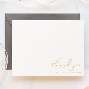 Custom Foil Pressed Thank You Cards - Gold, Silver, Black | Set of 10 | Customized Cards | Personalized Stationery | Wedding Cards | SF-2001