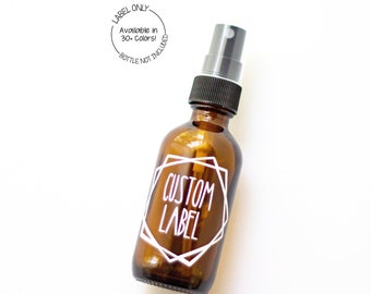 Etiqueta de 2 oz - Sólo calcomanía / Inspiración de Rae Dunn / Marco Geométrico / Etiqueta personalizada / Toda natural / etiqueta de botella de aerosol / aceites esenciales