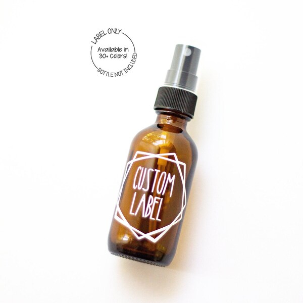 2 oz Label - Decal Only | Rae Dunn Inspired | Geometric Frame | Custom Label | All Natural | Spray Bottle Label | Essential Oils