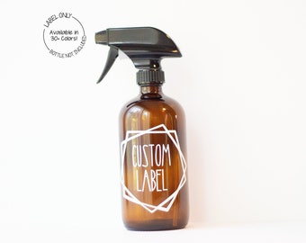 Etiqueta de 16 oz - Sólo calcomanía / Inspiración de Rae Dunn / Marco Geométrico / Etiqueta personalizada / Etiqueta de botella totalmente natural / Spray / Aceites esenciales / Vinilo