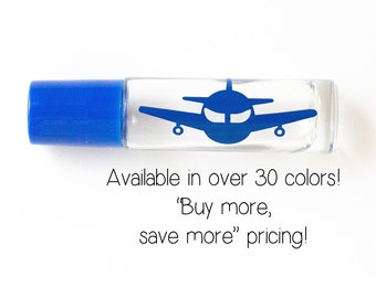 10 ml Pegatina - Avión / Avión / Sólo etiqueta / Etiqueta de bola de rodillos / Pegatina de aceite esencial / Pegatina de botella de rodillo / Etiqueta de vinilo botella de rodillo