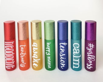 Colorful 10 ml Glass Roller Bottle w/Decal